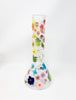 Rainbow Dried Floral 12 In Beaker Glass Water Pipe/Bong