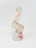 Green Pink Swirl Heart Crystal Glass Hand Pipe Bubbler