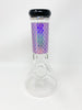 StayLit Mermaid Purple Bow Swarovski Crystal 10in Beaker Glass Water Pipe/Bong