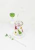 Winter Wonderland Dried Floral Bent Neck Glass Water Pipe/Dab Rig