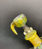 2KGlassWorks Amber Chaos Horn Heady Glass Water Pipe/Dab Rig
