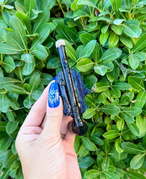 Hamsa Evil Eye Bamboo Ceramic Pipe