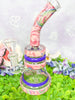 Pink Vintage Floral Glass Water Pipe/Dab Rig