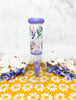 Purple Daisy Floral Glass Water Pipe/Bong