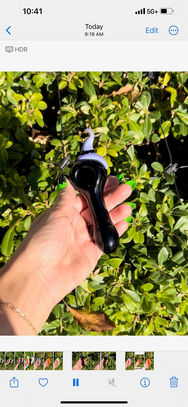 Witch Hat Halloween Glass Hand Pipe