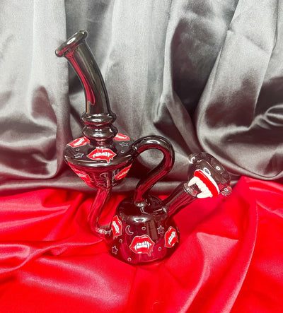 Black Vampire Fangs Recycler Glass Water Pipe/Dab Rig