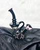 Black Pink Bows Recycler Glass Water Pipe/Dab Rig