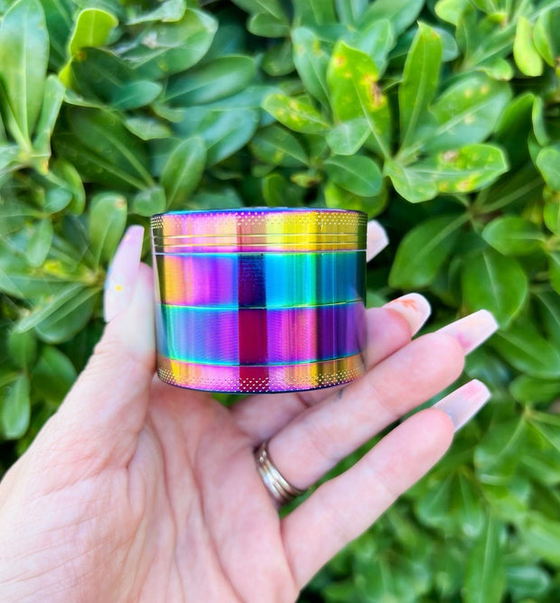Purple Rainbow Dried Floral 4 Piece Grinder