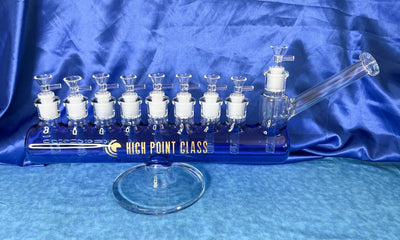 Blue Menorah Hanukkah 14in Glass Water Pipe/Bong