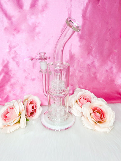 Pink Bee Rigs Pink Bees & Daisies Water Pipe | Pink Bees Dab Rig