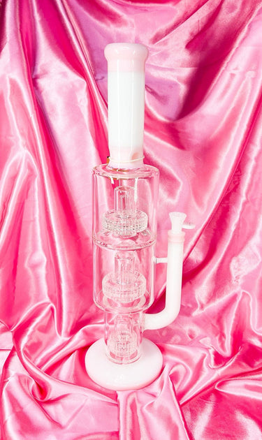 Cheech Pink 18in Triple Perc Water Pipe For Sale |StayLit Design