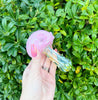Pink Fumed Mushroom Glass Hand Pipe