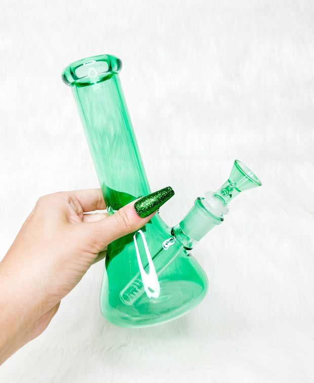 Iridescent 8in Beaker Glass Water Pipe/Bong