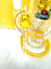 Yellow Smokemon 10in Double Perc Glass Water Pipe/Dab Rig