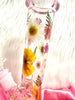 Pink & Yellow Dried Floral 10in Glass Water Pipe/Bong