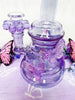 Purple Butterfly Iridescent 8 Inch Water Pipe/Dab Rig