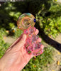 Pink Fumed Knuckle Glass Hand Pipe