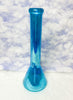 Neon Blue Iridescent 16in Glass Water Pipe/Bong