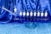Blue Menorah Hanukkah 14in Glass Water Pipe/Bong