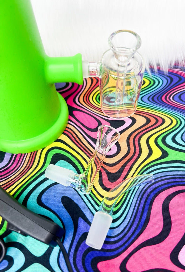 LED Iridescent Light Up Beaker Glass Water Pipe/Bong