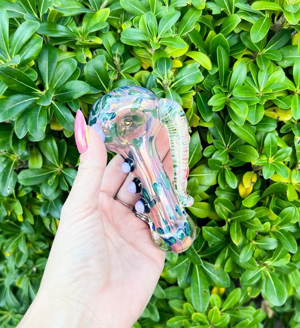 Fumed Horn Glass Hand Pipe