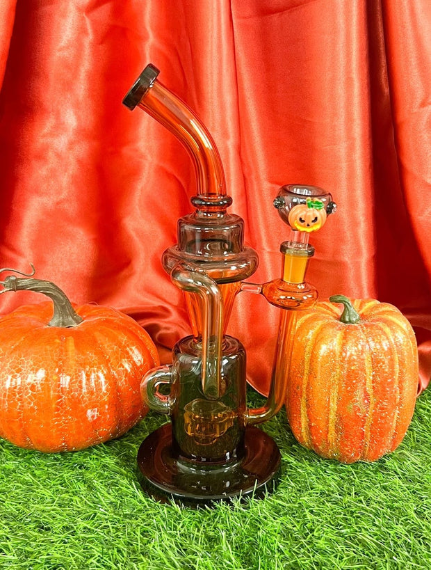 Pumpkin King Halloween Recycler Water Pipe/Dab Rig