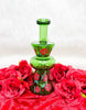 Green Roses Glass Water Pipe/Dab Rig