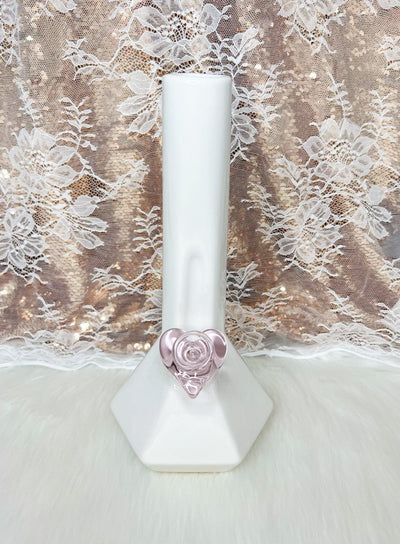 White Cermaic 10in Glass Water Pipe/Bong