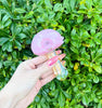 Pink Fumed Mushroom Glass Hand Pipe