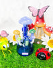 Blue Sprouting Mushrooms Glass Water Pipe/Dab Rig