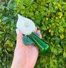 White Lily Flower Glass Hand Pipe