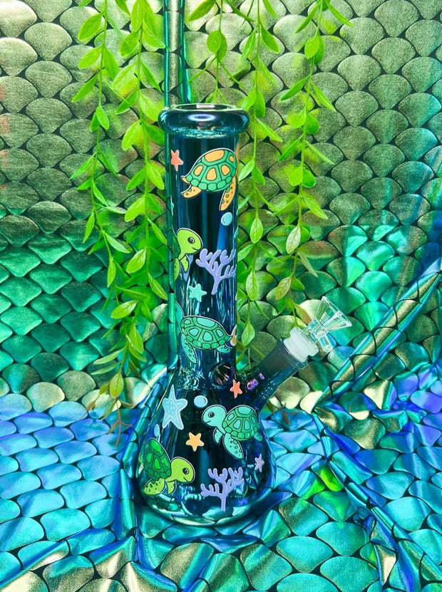 Under The Sea Electroplated 10in Glass Water Pipe/Bong