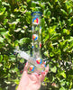 Red White & Blue Dried Floral Glass Water Pipe/Bong