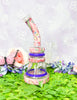 Pink Vintage Floral Glass Water Pipe/Dab Rig