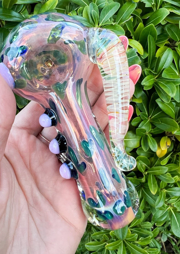 Fumed Horn Glass Hand Pipe