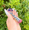 Red Blue Hornet Head Glass Hand Pipe