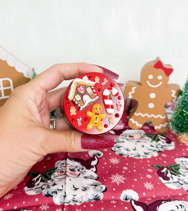 Red Gingerbread Man Christmas 4 Piece Grinder