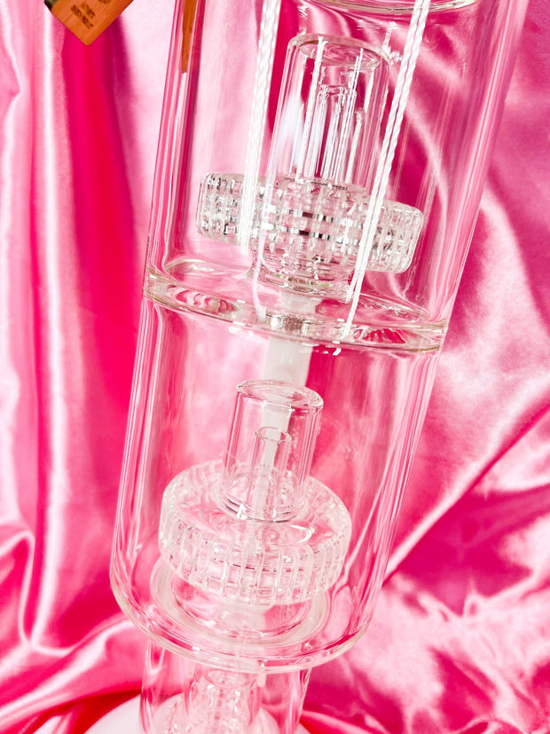 Cheech Pink 18in Triple Perc Water Pipe For Sale |StayLit Design