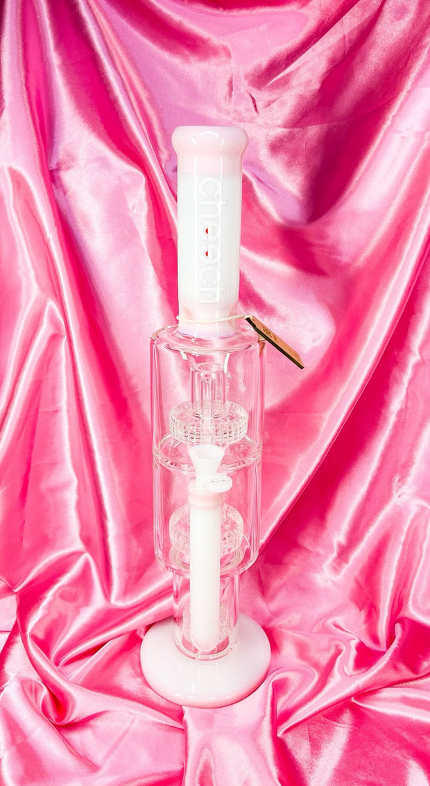 Cheech Pink 18in Triple Perc Water Pipe For Sale |StayLit Design