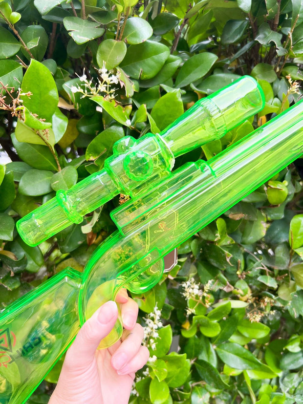 Amber Iridescent Assault Rifle Glass Water Pipe/Bong
