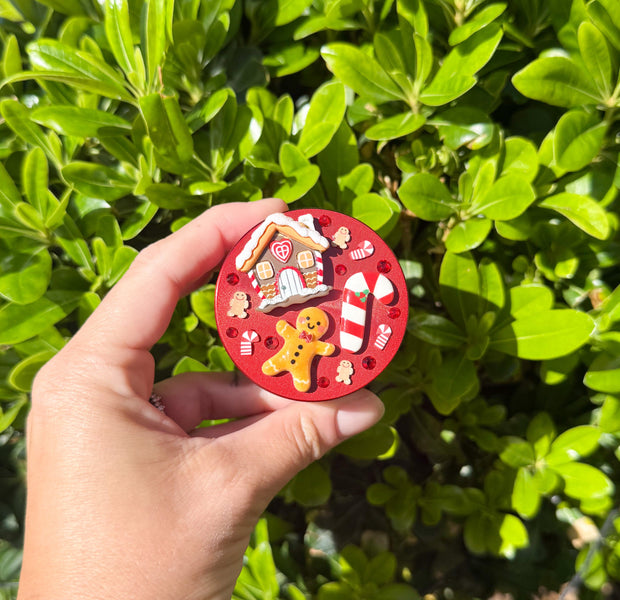 Red Gingerbread Man Christmas 4 Piece Grinder