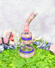 Pink Vintage Floral Glass Water Pipe/Dab Rig