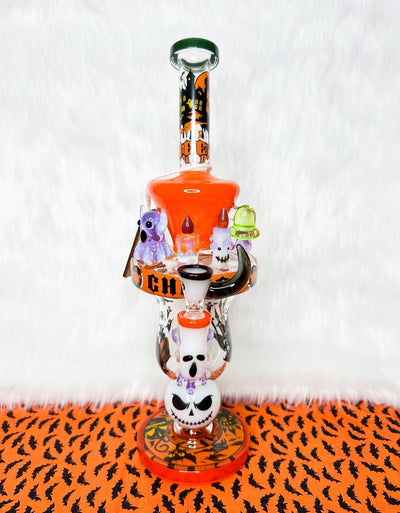 Cheech Halloween Pumpkin Glass Water Pipe/Dab Rig