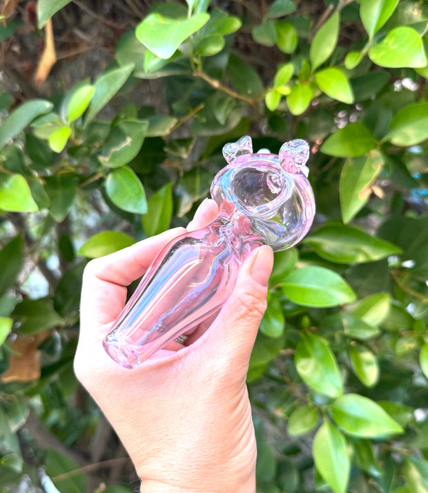 Pink Piggy Glass Hand Pipe