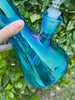 Neon Blue Iridescent 16in Glass Water Pipe/Bong