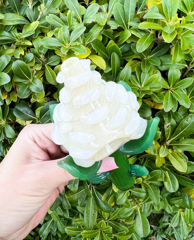 Pretty Rose Glass Hand Pipe