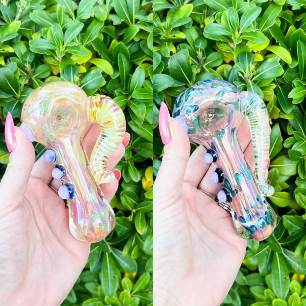 Fumed Horn Glass Hand Pipe