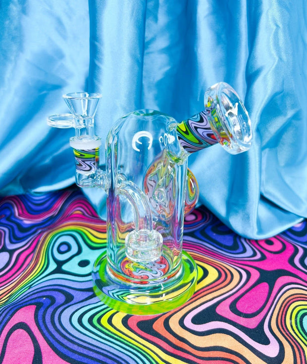 Rainbow Wig Wag Dome Glass Water Pipe/ Wig Wag Bong