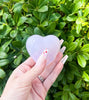 Pink Frosted Heart Glass Hand Pipe
