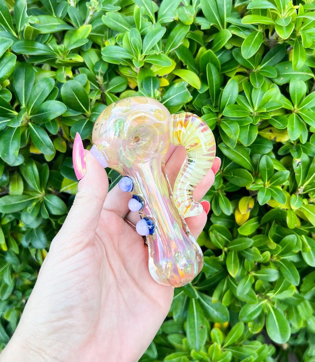Fumed Horn Glass Hand Pipe
